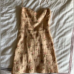 Reformation Floral Tan Dress